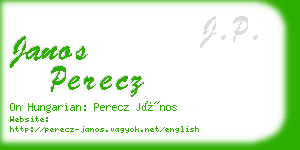 janos perecz business card